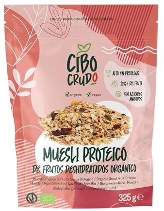 Muesli di Frutta Secca - 325g. Muesli con Fiocchi di Avena Segale e Scaglie di Cocco con Grani di Nocciole Semi di Zucca Anacardi Fave di Cacao in Pezzi Mandorle e Noci Pecan.
