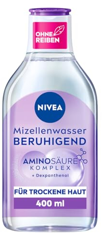 NIVEA Soothing Micellar Water, Micellar Cleansing Water for Sensitive Skin, Fragrance-Free Facial Toner with Dexpanthenol and Amino Acid Complex, Moisturising Facial Cleansing (400 ml)