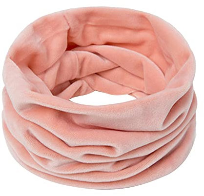 Générique Cache-Cou Hiver Écharpe Circulaire Tricotée Tour de Cou Col Épaisse Cache Cou Doublée de Tube Écharpe Doux Hommes Femmes Hiver pour le Ski Moto Vélo (Rose)