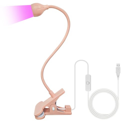ZEYACHAN Lampe UV Ongles Gel,Lampe à Ongles Ultraviolet avec Clip,Lampe UV Sèche Ongles avec Chargeur USB,5W Lampe UV pose Americaine Pour Colles Ongles en gel,Faux Ongles,Builder Gel,Vernis à Ongles