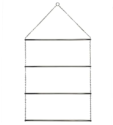 JA Horse Deckenhalter Deckenleiter Schabrackenhalter Metall Deckenhalterung Pferdedeckenhalter Decke Schabracke für Stall Pferd Sattelschrank Wohnmobil Pferdeboxen (60 cm, Silber)