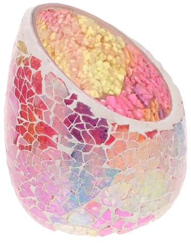 DECHOUS Artistic Slanted Glass Candlestick Ornaments Table Centerpiece Decorative Tea Light Holder