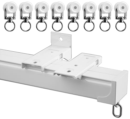 whalebee Decken Vorhangschiene Wandmontage Gardienenschiene, 80cm Bis 600cm Geräuschlos Und Glatt Schienen Für Vorhang, Haltbare Vorhangschienen, Aluminium 1 Läufig, Mit Beschlagsatz