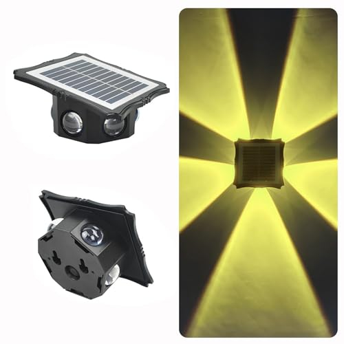ZVO Solar Wandleuchte für Außen, LED Solarleuchte für Aussen LED Wandleuchte Up and Down Leuchten 2 Modus IP65 Wasserdicht Kabellos Solarlampen für Garten Weg Balkon Terrasse Pfad Garage