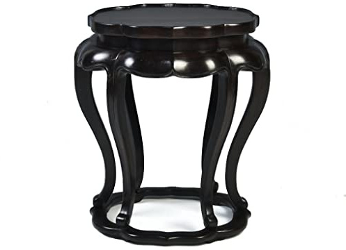 Vaso in legno per acquario Base per vaso in legno intagliato a mano rotondo espositore viola Sandlwood Begonia piedistallo per statue di Buddha bonsai Base espositore (dimensioni: C) ( )