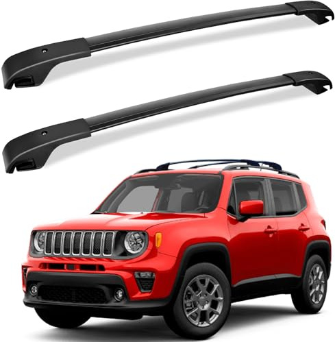 YUEGOO 2 Pezzi Barre Portatutto da Tetto per Auto in Alluminio per Jeep Renegade 2015-2022, Barre Portapacchi da Tetto per Auto con Barre longitudinali Gia Montate