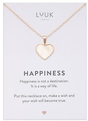 LUUK LIFESTYLE Collana con ciondolo a forma di cuore, design minimalista e femminile, gioielli coordinati per madre I figlia I migliore amica, rosa
