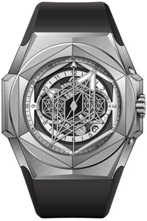 REEF TIGER RGA6908 Herren-Armbanduhr, luxuriös, sechseckig, Skelett, mechanisch, automatisches Gummiband, Schwarz, RGA6908-YWB, Mechanisch