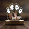 CrisPhy Lámpara Personalizada con Foto de tu Mascota y Huellas. Regalo Original para Amantes de los Animales. Placas Conmemorativas para Mascotas