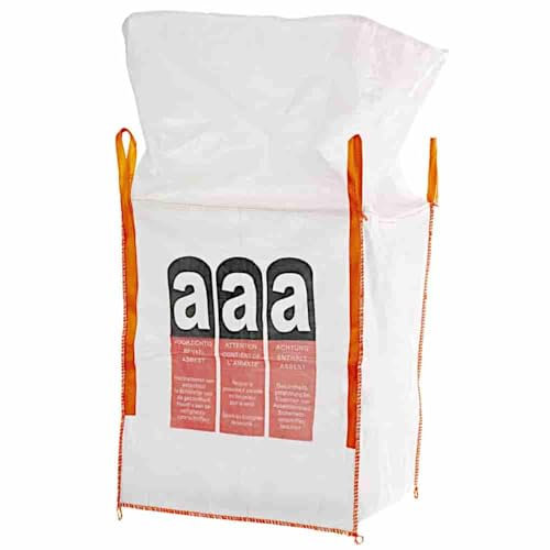 BIG BAG für Asbest - Schüttgutbehälter 90 x 90 x 110 cm - Tragfähigkeit 1000kg - Entsorgung BigBag - Transportsack (3 stück)
