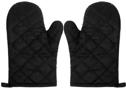 Gants de cuisine 2 pièces maniques gants de four résistants à la chaleur gants de cuisine gants de cuisine résistants à la chaleur gants de cuisine antidérapants pour la cuisson au four (noir)