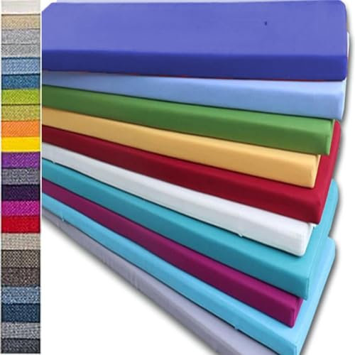 Bankkissen für den Außenbereich, waschbar, mit rutschfester Unterseite, mehrere Farben, weiche Sitzpolster für Esszimmerstühle, Gartenmöbel (Blau, 70 x 50 x 3 cm)