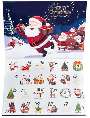 Weihnachten Adventskalender 2024 Boxen Weihnachtsbox Abreißen Countdown Kalender Leere Box Nachfüllbar, Weihnachten Countdown Fun Toys für 2024 Weihnachten