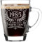 Taza de cristal grabada con texto en inglés Aged to Perfection de 40 cumpleaños para hombres de 40 años, taza de café de 300 ml, divertida taza de regalo para hombres o mujeres