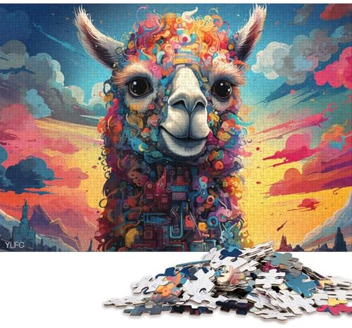 1000-teiliges Puzzle Roboter-Alpaka-Kunstpuzzle für Erwachsene, Kartonpuzzle, Lernspiele für Erwachsene und Kinder 38x26cm/1000 Teile