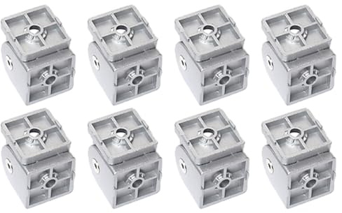 8 Stück Gelenkverbinder, 180° verstellbares flexibles Drehgelenkscharnier, Zinklegierung, Drehgelenkverbinder für 3D-Drucker, Möbelherstellung (3030 Silber)