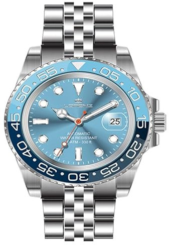 Lorenz Automatic 28196MM Herrenuhr Automatik Edelstahl Taucher 100 Meter, türkis, Modern