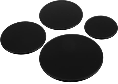 MAGICLULU 4 Stück Ersatz Gasherd Brennerabdeckungen Aus Glänzendem Metall Passgenaue Gaskocher Aufsätze Für Campingkocher Und Backofen Gleichmäßige Wärmeverteilung Werkzeuglose Montage