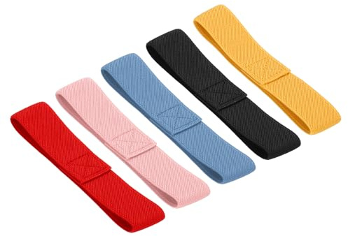 QUARKZMAN 5 Stück Bento Box Strap Lunchboxen Gurt Elastischer Befestigungsgurt für Zuhause, Büro, Camping, Picknick (Rot/Rosa/Blau/Gelb/Schwarz)