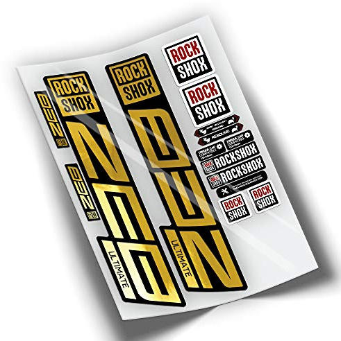 REF:VP446 Rock-Shox ZEB ULTIMATE 2021,2025 MTB Fork Compatible Stickers, Stickers, Stickers, Vinyl Decals for Mountain Bikes (GOLD CHROME)