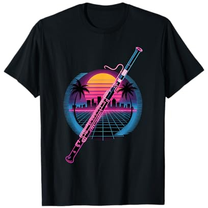 Rétro Synthwave Basson Bassoniste T-Shirt