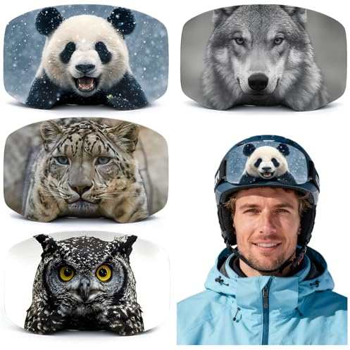 4 Stück Skibrillenschutz Überzug, Skibrille Schutz Überzug, Ski Goggle Cover, Skibrille Schutzhülle Anti-Kratzer, Skibrillen Schutz Überzug für Geeignet zum Snowboarden, Linsenschutz