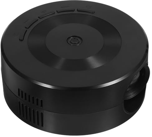 Tragbarer Kleiner HD Projektor 1080p mit Lautsprecher und Handyspiegelung | ABS Glas Elektronische Komponenten, Externer Audioanschluss, Schwarz, für Heimkino und Präsentationen