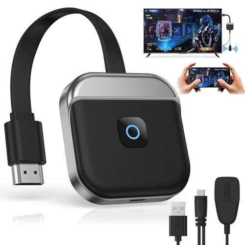 Wireless HDMI Miracast Dongle, 4K HDMI Screen Mirroring Display, 2,4/5G Hz Transmitter and Receiver Streaming von Video/Audio/Dateien Übertragung von Laptop, PC, Smartphone auf TV, Beamer, Monitor