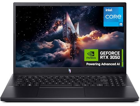 acer Nitro V15 ANV15-52 Gaming Laptop - Intel Core i5-13420H, 16GB, 512GB SSD, NVIDIA GeForce RTX 3050, 15.6 Full HD 165Hz, Windows 11, Black (Renewed)