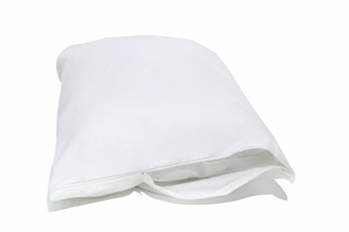 National Allergy Premium Kissenschutz aus 100 % Baumwolle mit Reißverschluss - 40 x 40 cm - Weiß - Hypoallergener Bettwanzen- und Hausstaubmilben-Kissenbezug - Atmungsaktiver Überzug