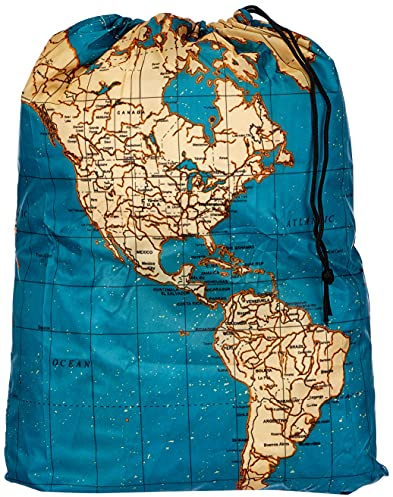 Kikkerland Wäschesäcke, Stoff, Blau 41cm x 56cm capacity 20l