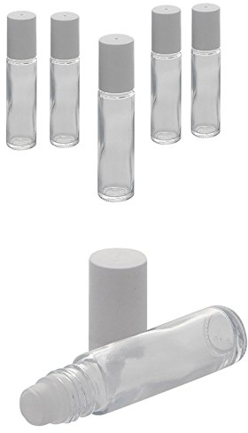 Deostick Flaschen zu 10ml, Kosmetex klare Glas Roll-On, Deo-Roller zum Selbst Befüllen, 6× 10 ml