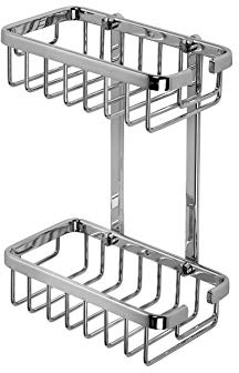 Croydex Slimline Aluminium Two Tier Shower Caddy - Chrome Plated Bathroom Storage Basket, Rust Free Guarantee, Bathroom Shelves, Silver