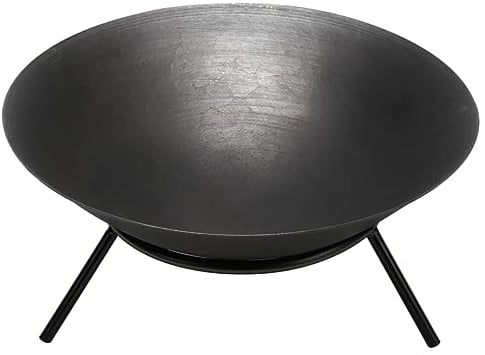Perel Brasero, con Apoyo, 3 pies, Redondo, 26 x Ø 56 cm, Hierro Fundido, Negro