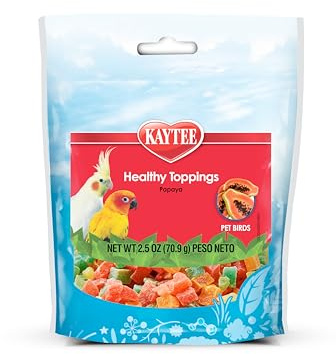 Kaytee Fiesta Healthy Toppings Papaya Bits For All Pet Birds, 2.5-Oz Bag