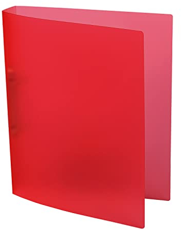 Idena 224336 - Ringbuch DIN A4, aus PP, 2 Ringe, 35 mm Rückenbreite, transluzent rot, 1 Stück
