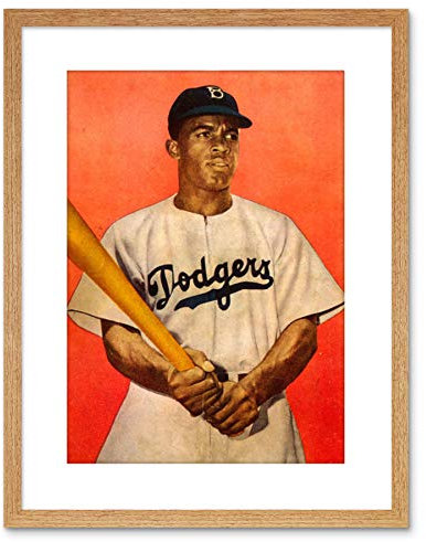 Wee Blue Coo 9x7 '' PHOTO JACKIE ROBINSON BASEBALL BROOKLYN DODGERS FRAMED ART PRINT F97X1749