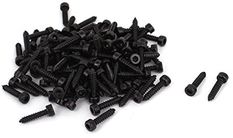 Sourcingmap 2.6mm x 12mm Threaded Carbon Steel Hex Head Self Tapping Screws 100pcs