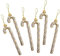 WeRChristmas Candy Cane Baubles Christmas Tree Decorations with Glitter - Gold/Silver, Pack of 6