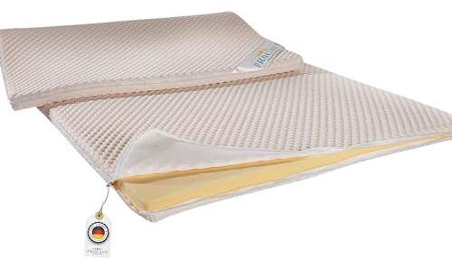 PROCAVE Viscoschaum Matratzen-Topper 60x120 cm mit Noppen-Doppeltuch-Matratzenbezug, mit Memory Visko Schaum-Kern, idealer Matratzentopper 100% aus Deutschland