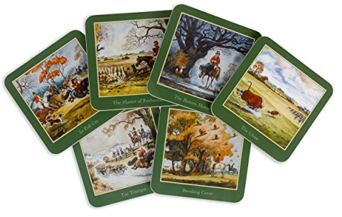 Thelwell Untersetzer, Jagdmotive, 6 Stück Aus seinen kultischen Sportdrucken. Hergestellt in Großbritannien.