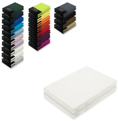 EXKLUSIV HEIMTEXTIL Jersey Spannbettlaken Doppelpack 200 x 220 cm Weiß