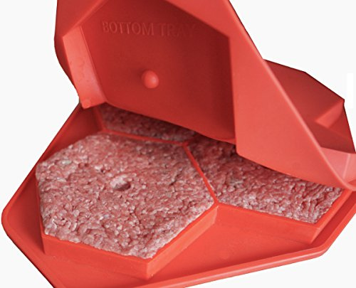 Burger Master MAX 4-in-1 Burgerpresse von Shape+Store. Macht vier Burger von 1/3 bis 1/2 Pfund, leicht zu reinigen und spülmaschinenfest