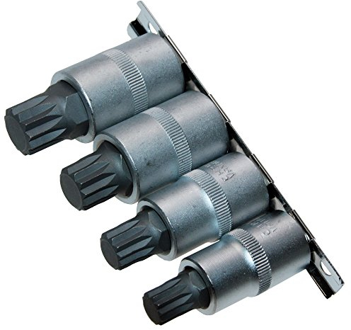 4 x Vielzahn (Doppel-Sechskant/Doppel-6-kant)-Einsätze M12 M14 M16 M17 Schraubenschlüssel Bit/Bitsätze Einsatz/Steckschlüssel-Einsätze 12-KANT/Zwölfkant XZN 1/2 (12.5mm) Antrieb