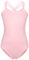FONLAM Balletttrikot für Mädchen Ballettkleidung Turnanzug Mädchen Baumwolle Tanztrikot Tanzbody Gymnastikanzug Kinder (7-8 Jahre, Rosa)