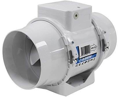 Blauberg UK Turbo-E 100 T in- Line Extractor Fan with Timer, Grey
