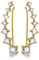 ✦Weihnachtsgeschenke für Frauen✦Winglove Ohrringe Silber 925 CZ Simulierte Diamantohr-Crawler-Manschetten Ohrklemmen Ohrclip Zirkonia Ohrringe Geschenke für Frauen.（Yellow Gold-White Zircon）