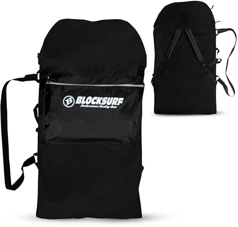 BLOCKSURF Bodyboard-Tasche, für bis zu zwei 106,7 cm große Boards, strapazierfähiges, wasserdichtes Design, verstellbare Rucksack- und Crossbody-Gurte, zusätzliche Aufbewahrungstaschen für Ausrüstung