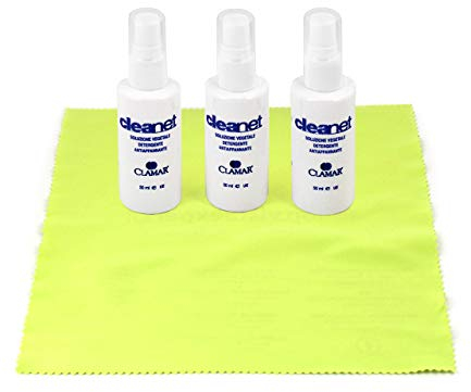 3 x Spray 50ml ANTIAPPANNANTE e DETERGENTE per occhiali Vista e maschere protettive + microfibra 20 x 20