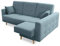Robin Hilton Ecksofa mit Schlaffunktion Bettkasten 2 Kissen Sofa L-Form Schlafsofa Freistehende Eckcouch Schlafcouch Wohnzimmermöbel Wohnlandschaft Rechts Aqua